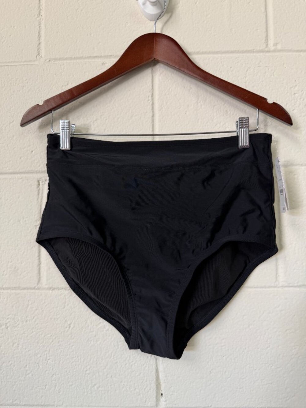 NWT Land's End Women's Black Extra High Waist Bikini Bottom - Picture 2 of 5